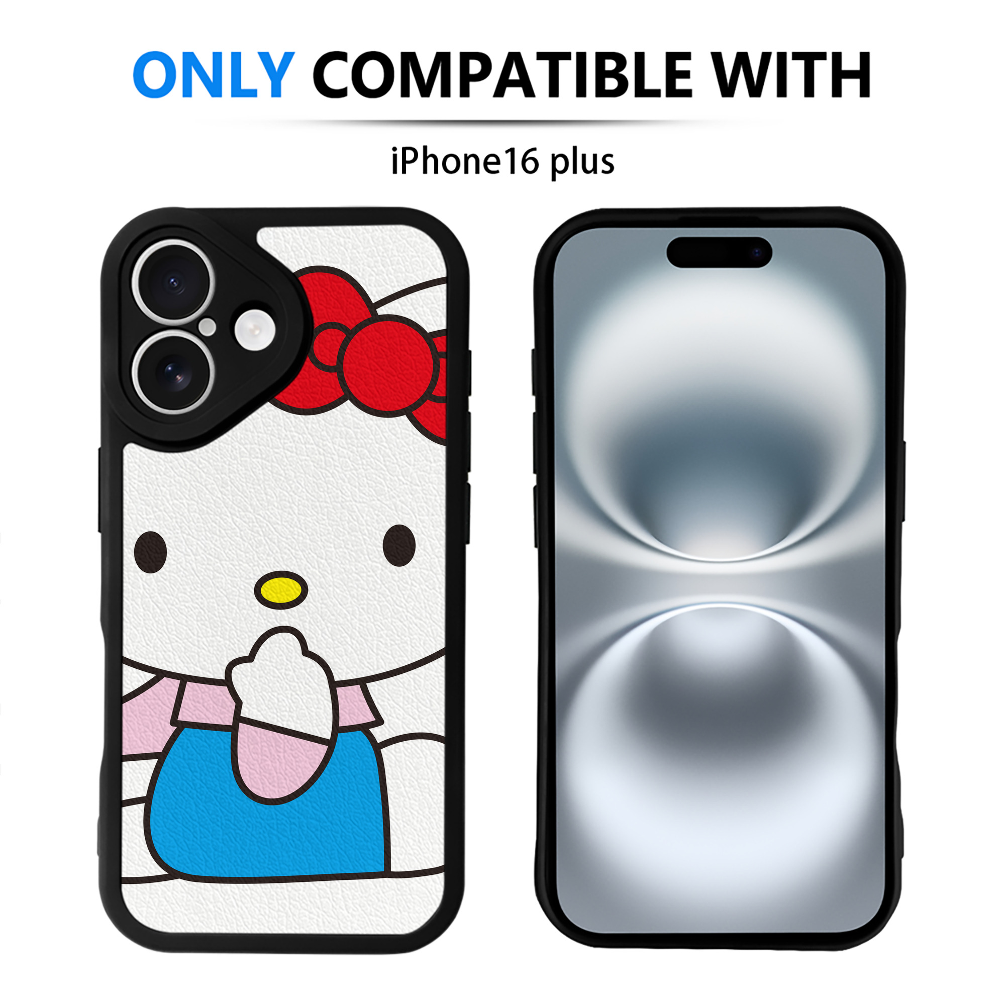 （画像用） Hello Kitty ハローキティ 【iPhone 16シリーズ対応】シリコンスマホケース（レザー調） 材質：シリコン